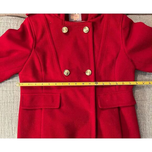 Tommy Hilfiger red hooded double breasted coat size medium - Picture 5 of 8